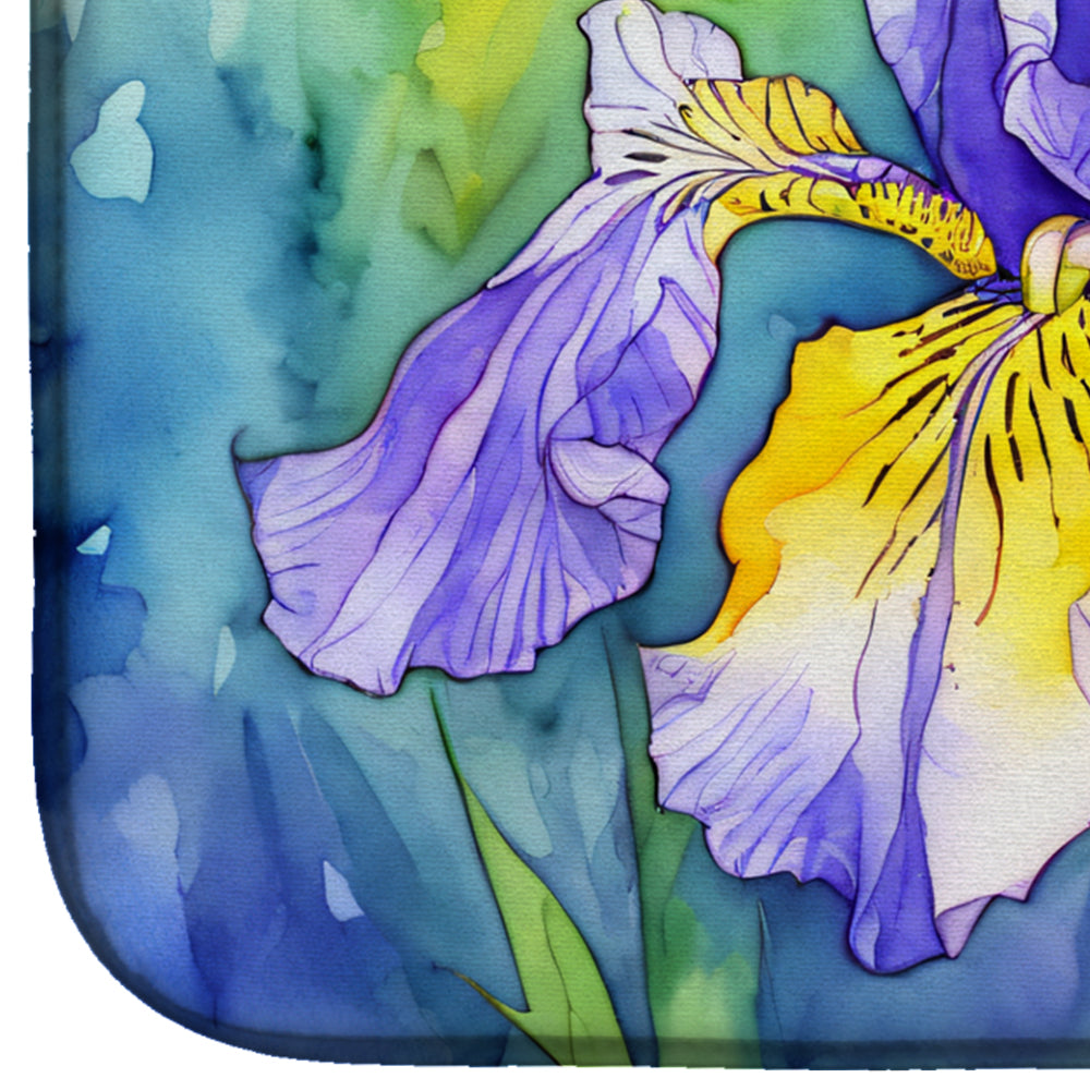 Caroline's Treasures Tennessee Iris in Watercolor Dish Drying Mat