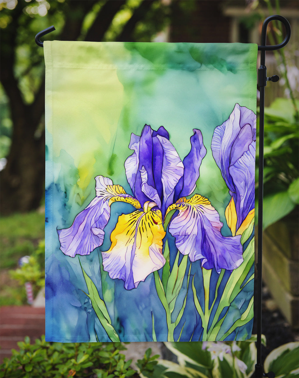 Tennessee Iris in Watercolor Garden Flag