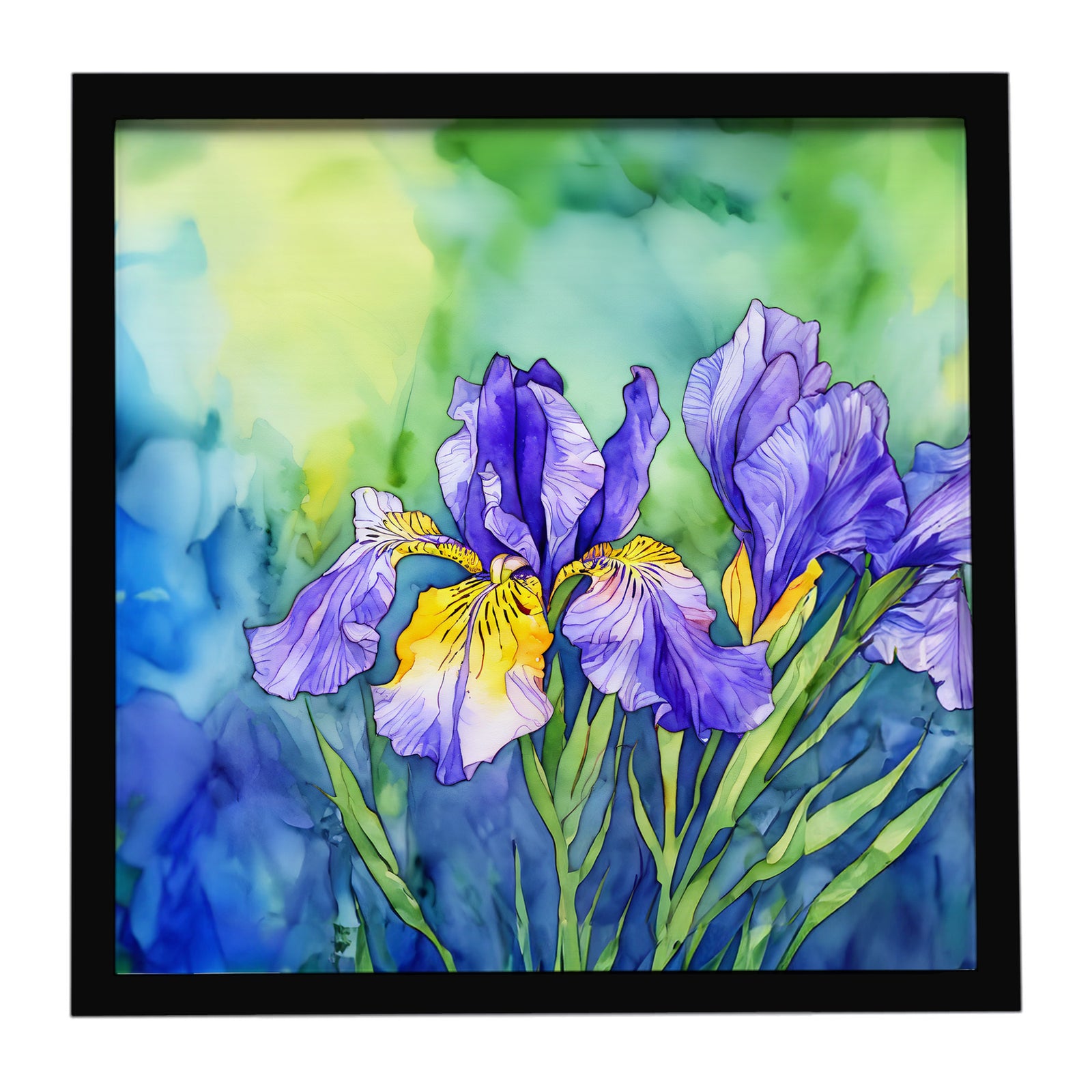 Caroline's Treasures Tennessee Iris in Watercolor Framed Metal Print