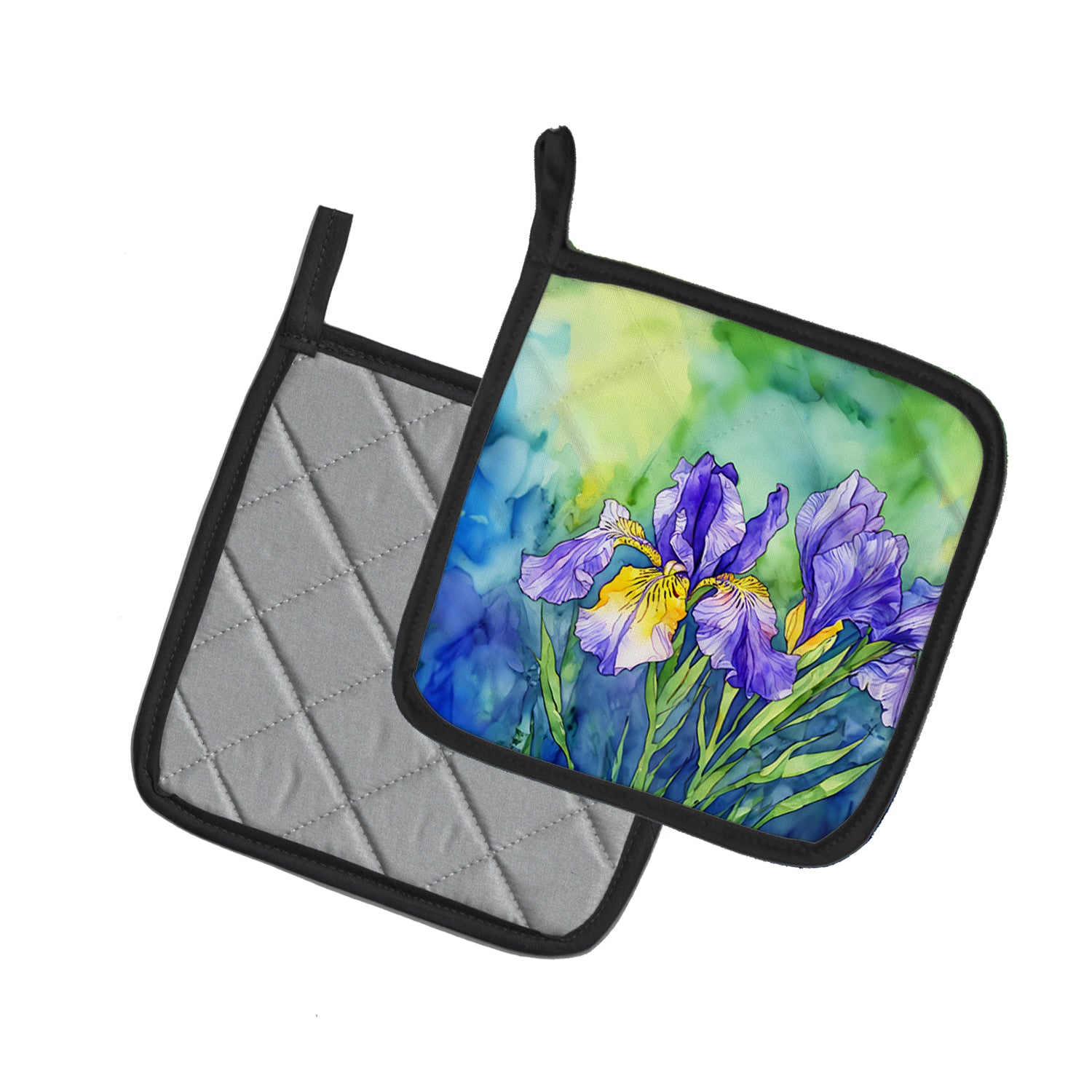 Caroline's Treasures Tennessee Iris in Watercolor Pair of Pot Holders