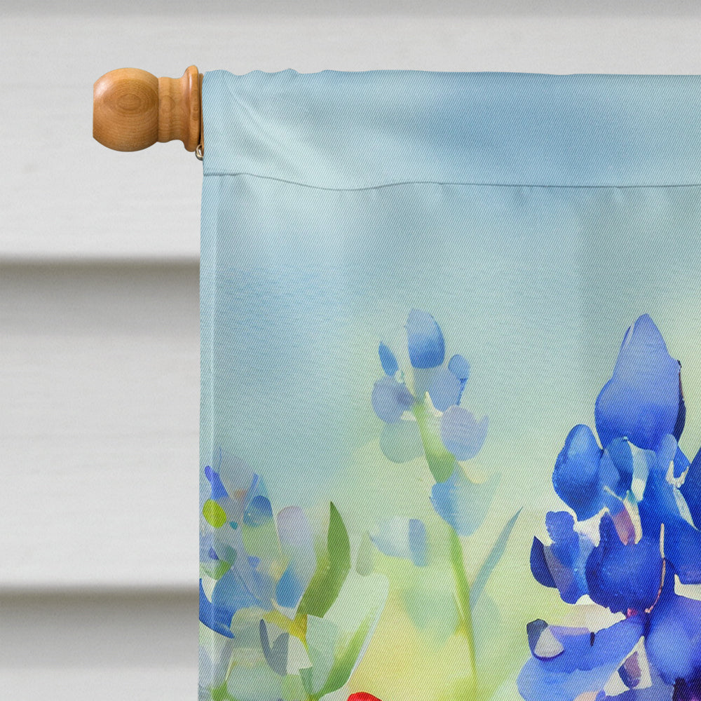 Texas Bluebonnets in Watercolor House Flag