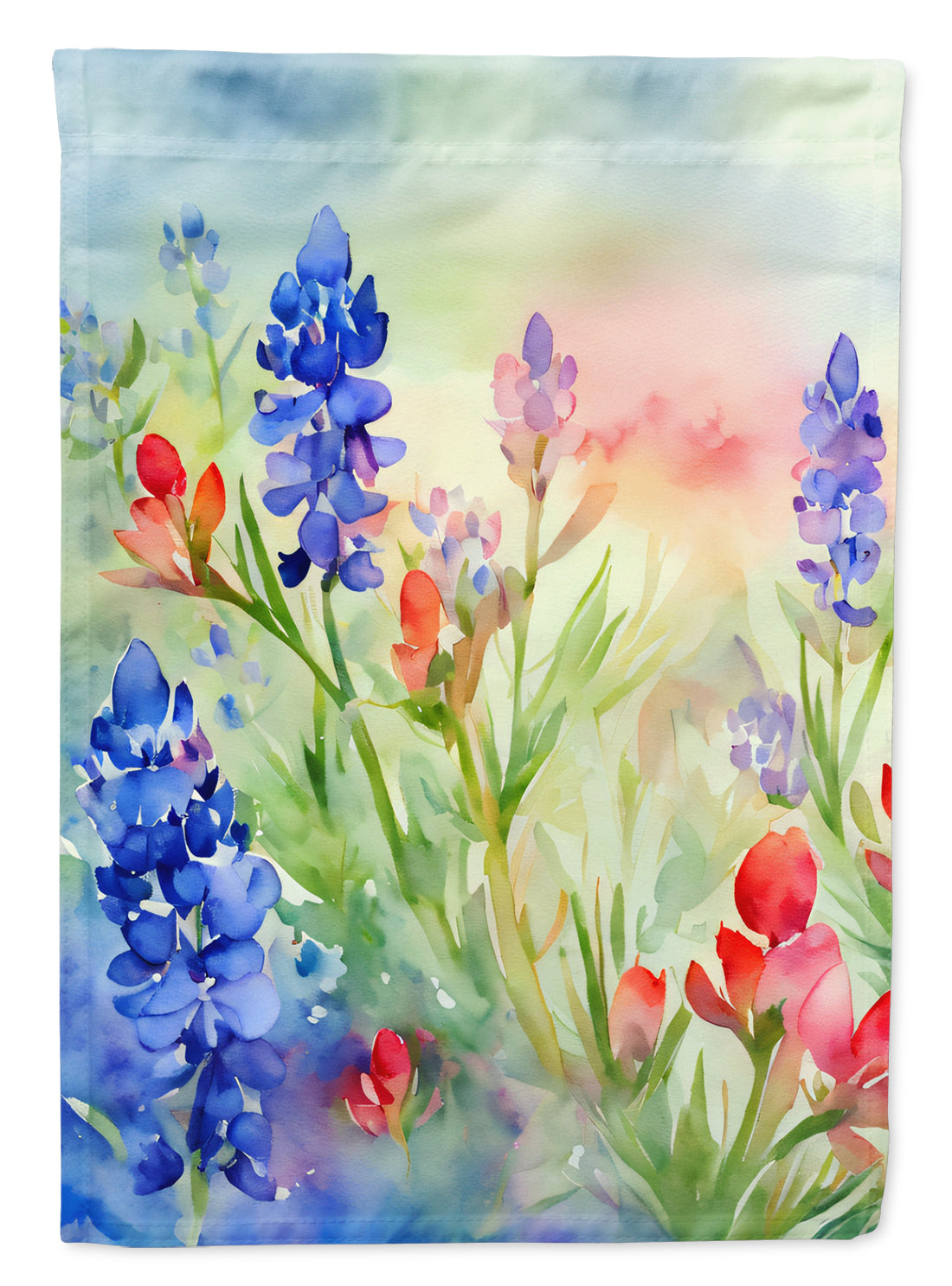 Caroline's Treasures Texas Bluebonnets in Watercolor Garden Flag – Outdoor Decorative Yard Flag