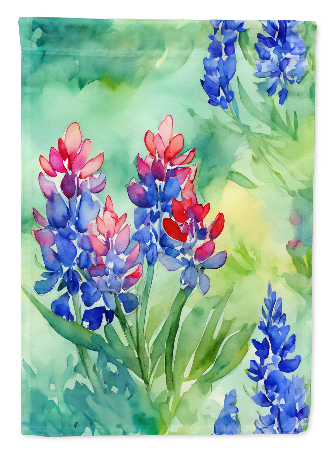 Buy this Texas Bluebonnets in Watercolor House Flag