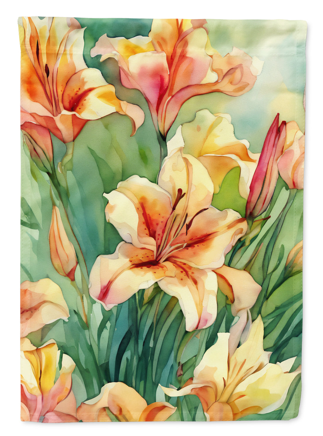 Buy this Utah Sego Lilies in Watercolor House Flag