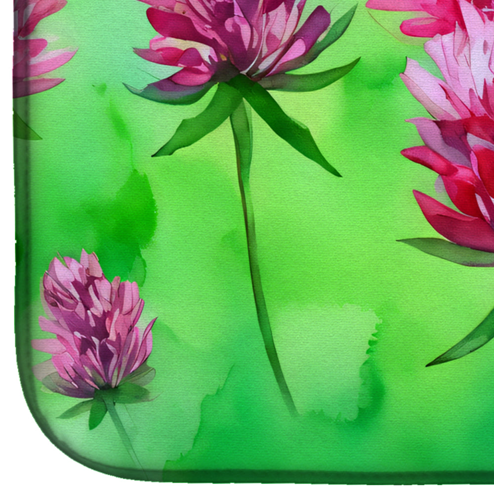 Caroline's Treasures Vermont Red Clover in Watercolor Dish Drying Mat