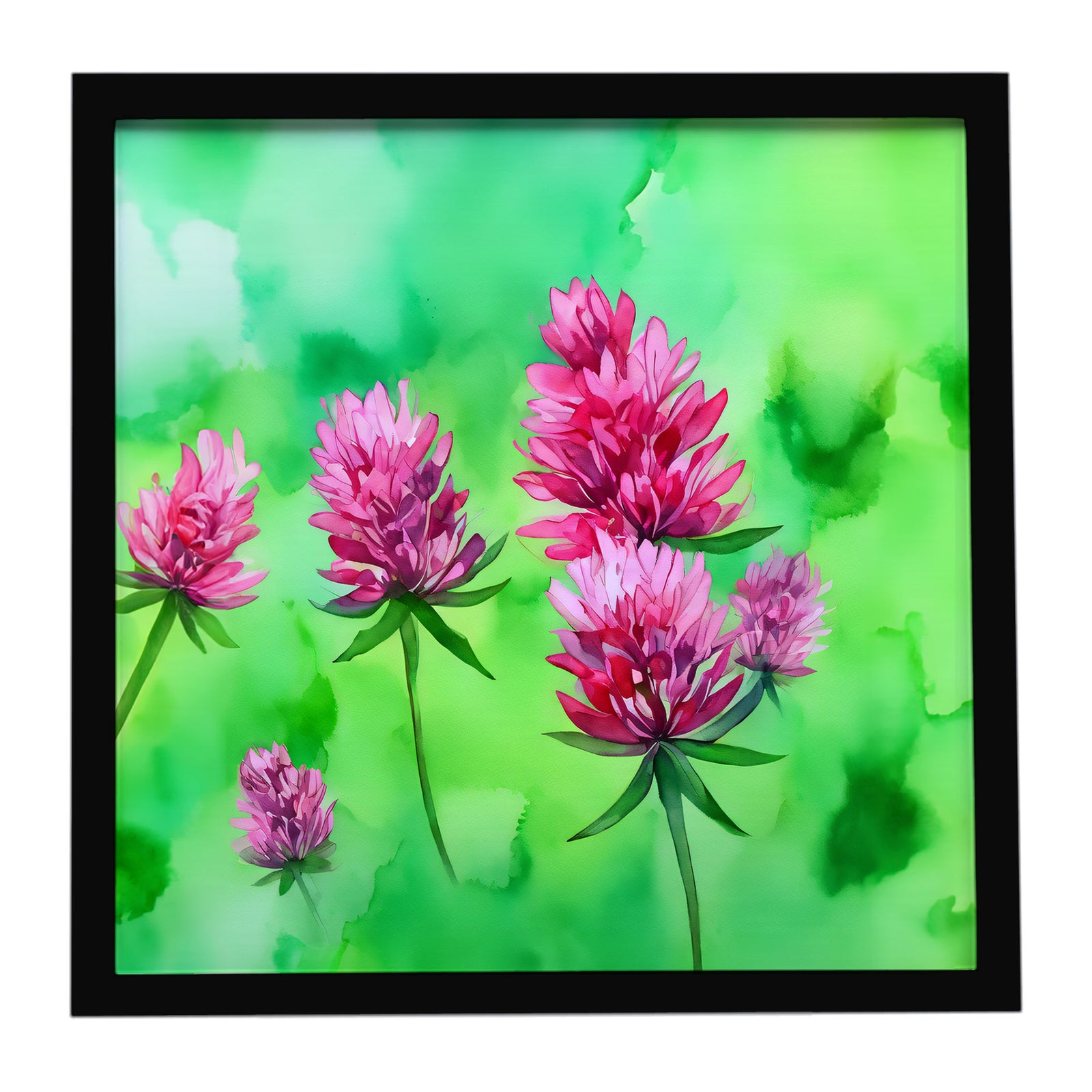 Caroline's Treasures Vermont Red Clover in Watercolor Framed Metal Print