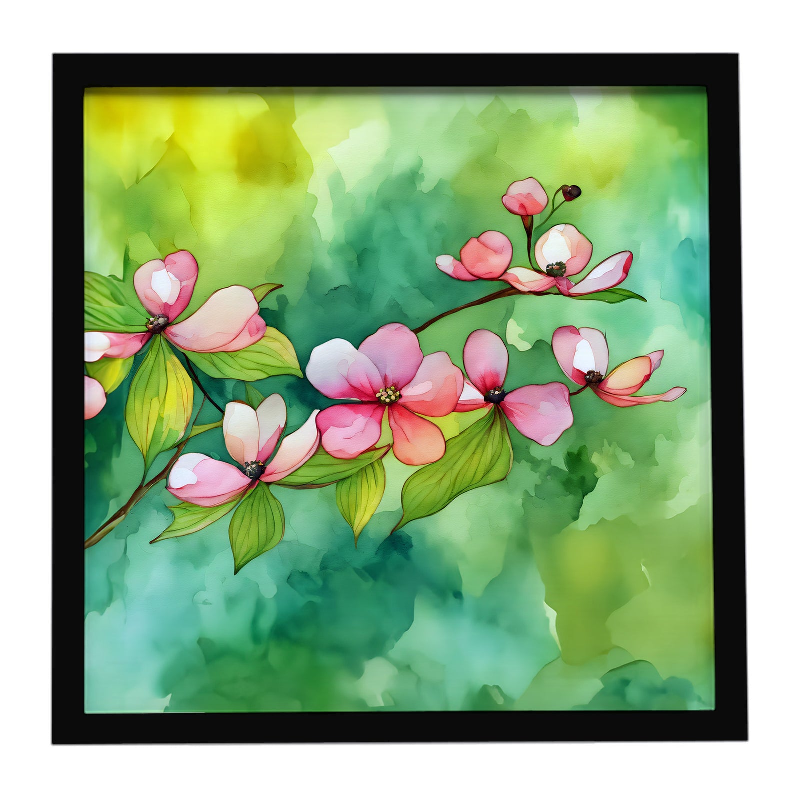 Caroline's Treasures Virginia American Dogwood in Watercolor Framed Metal Print
