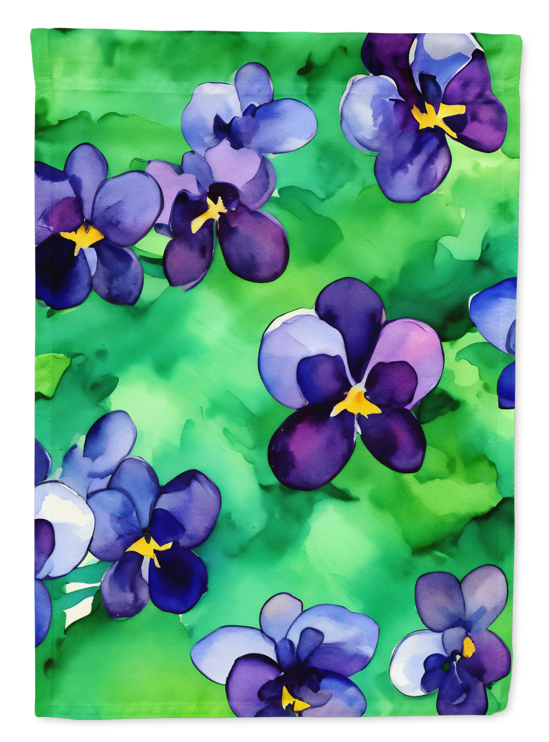 Buy this Wisconsin Wood Violets in Watercolor Garden Flag