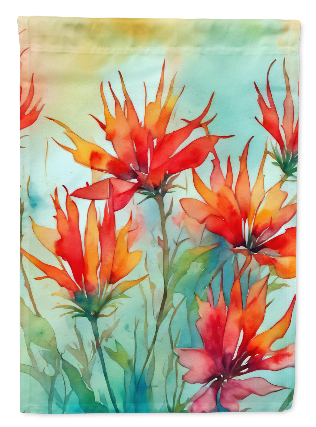 Caroline's Treasures Wyoming Indian Paintbrush in Watercolor House Flag