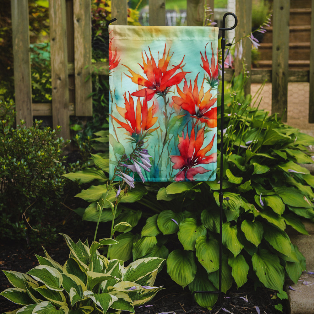 Caroline's Treasures Wyoming Indian Paintbrush in Watercolor Garden Flag – Outdoor Decorative Yard Flag