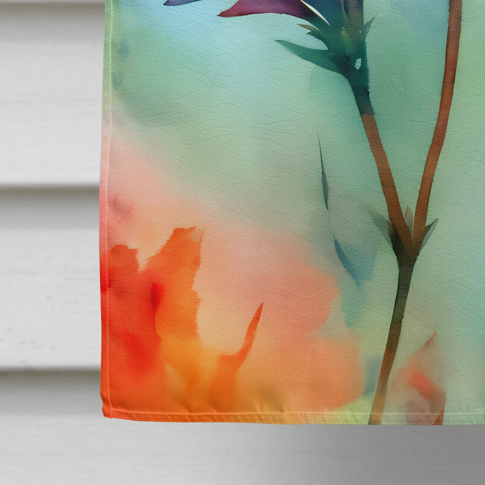 Wyoming Indian Paintbrush in Watercolor House Flag