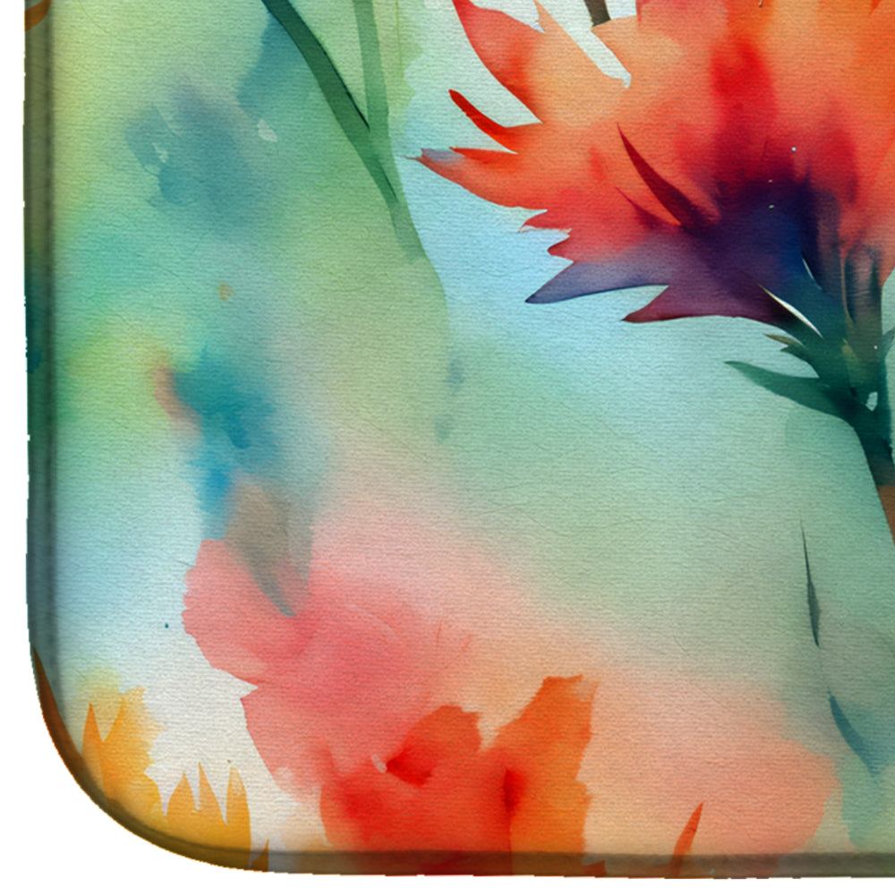 Caroline's Treasures Wyoming Indian Paintbrush in Watercolor Dish Drying Mat