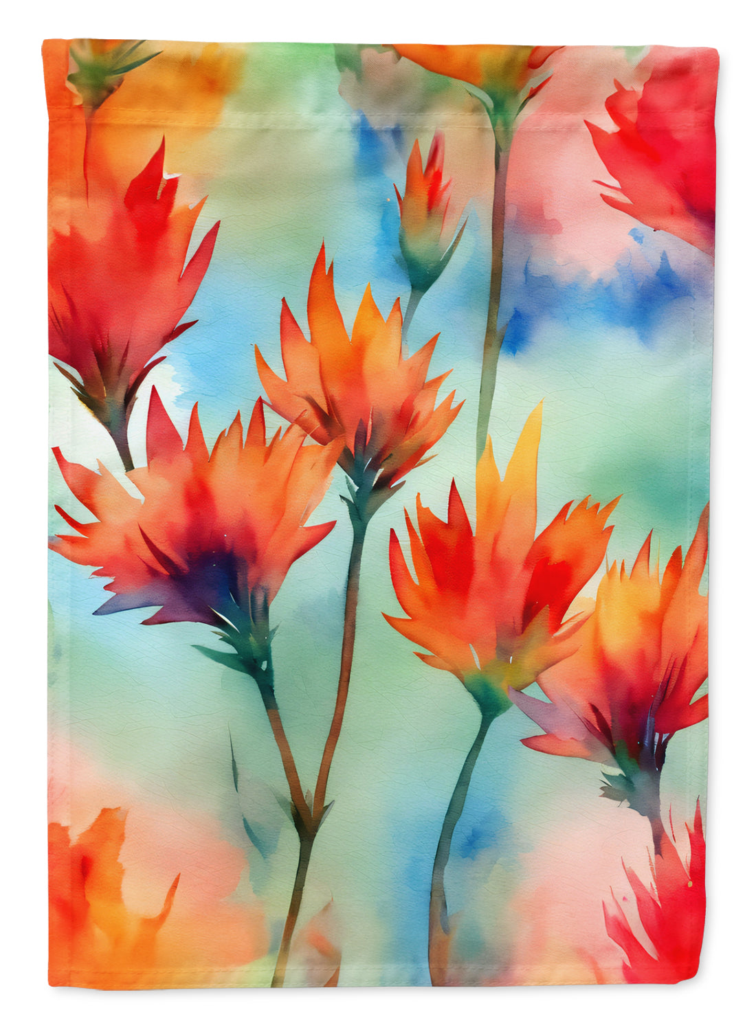 Caroline's Treasures Wyoming Indian Paintbrush in Watercolor Garden Flag – Outdoor Decorative Yard Flag