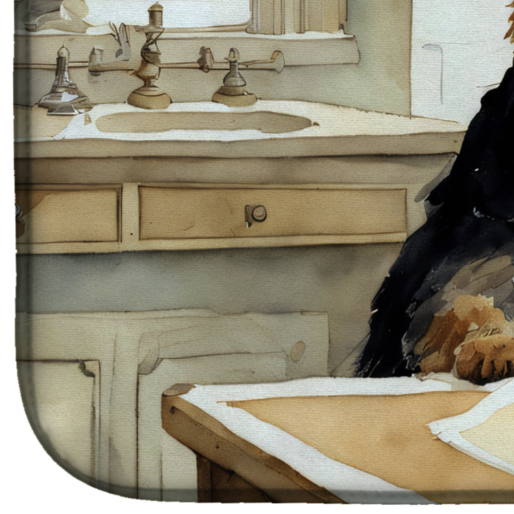 Caroline's Treasures Airedale Terrier Fall Kitchen Pumpkins Dish Drying Mat