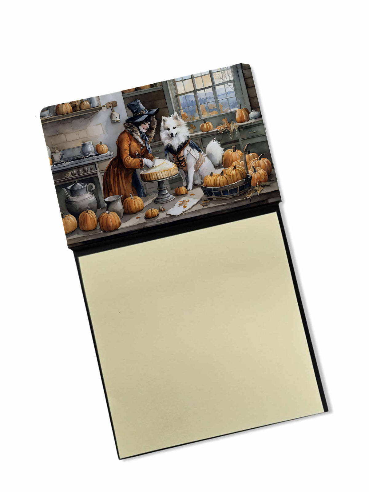 Buy this American Eskimo Fall Kitchen Pumpkins Sticky Note Holder