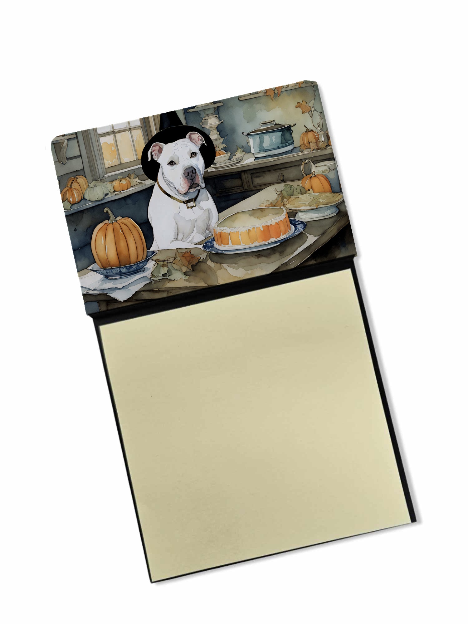 Buy this Pit Bull Terrier Fall Kitchen Pumpkins Sticky Note Holder