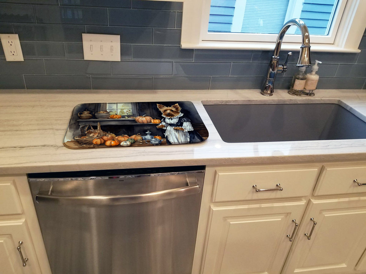 Caroline's Treasures Australian Terrier Fall Kitchen Pumpkins Dish Drying Mat