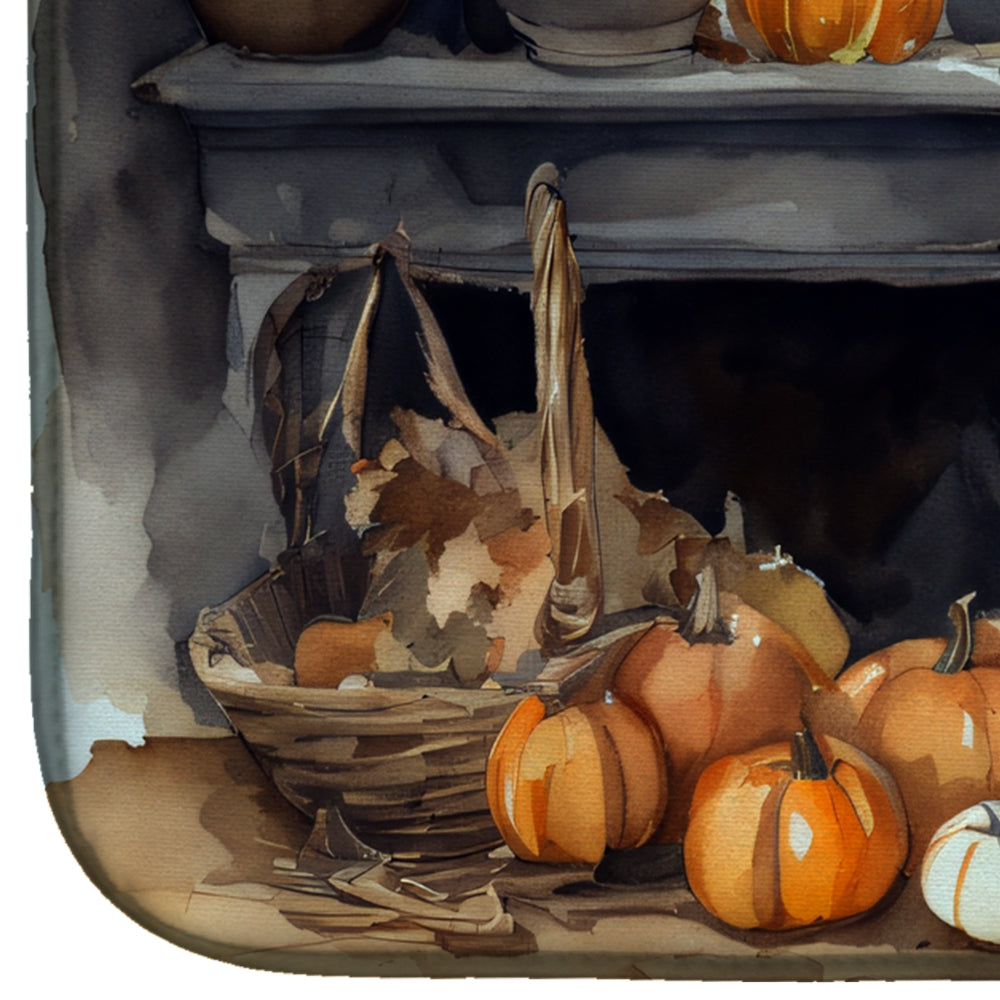 Caroline's Treasures Australian Terrier Fall Kitchen Pumpkins Dish Drying Mat