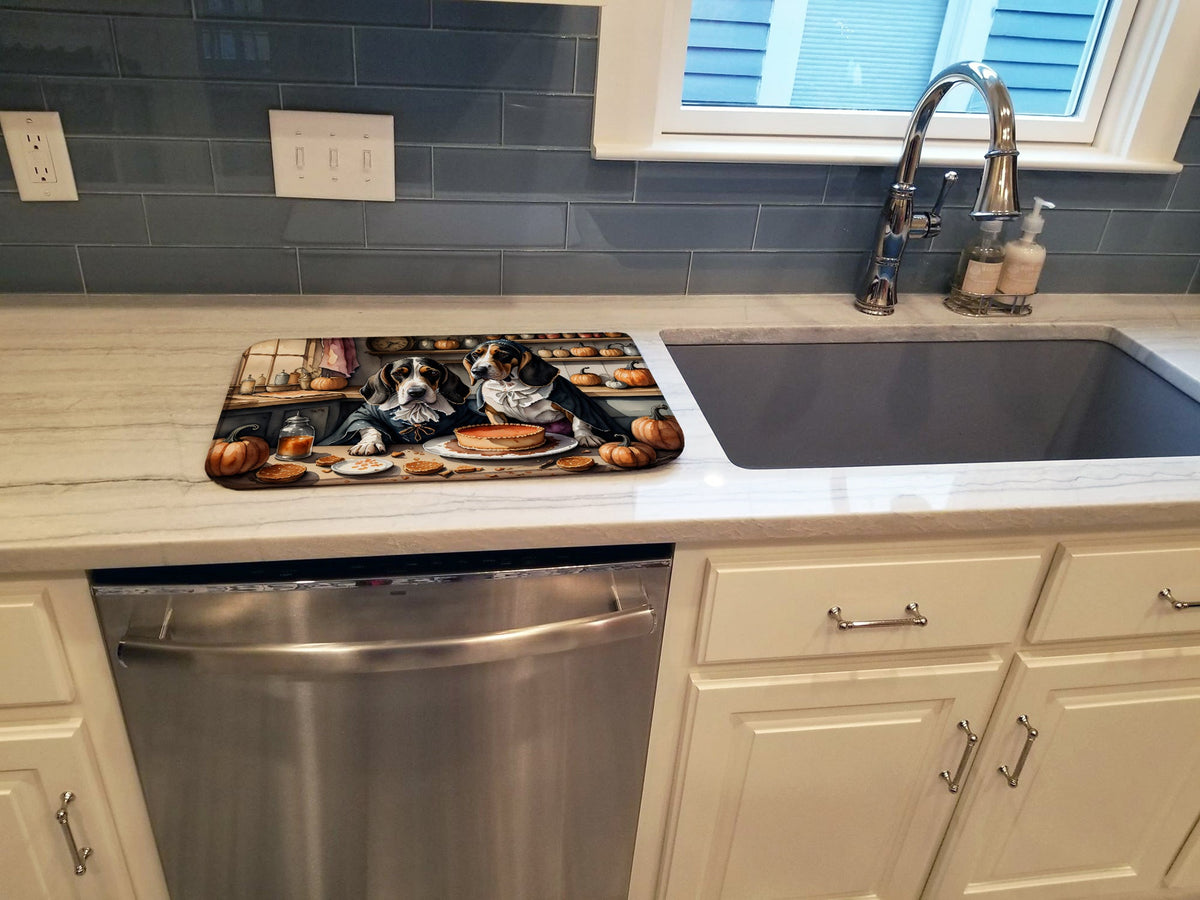 Caroline's Treasures Basset Hound Fall Kitchen Pumpkins Dish Drying Mat