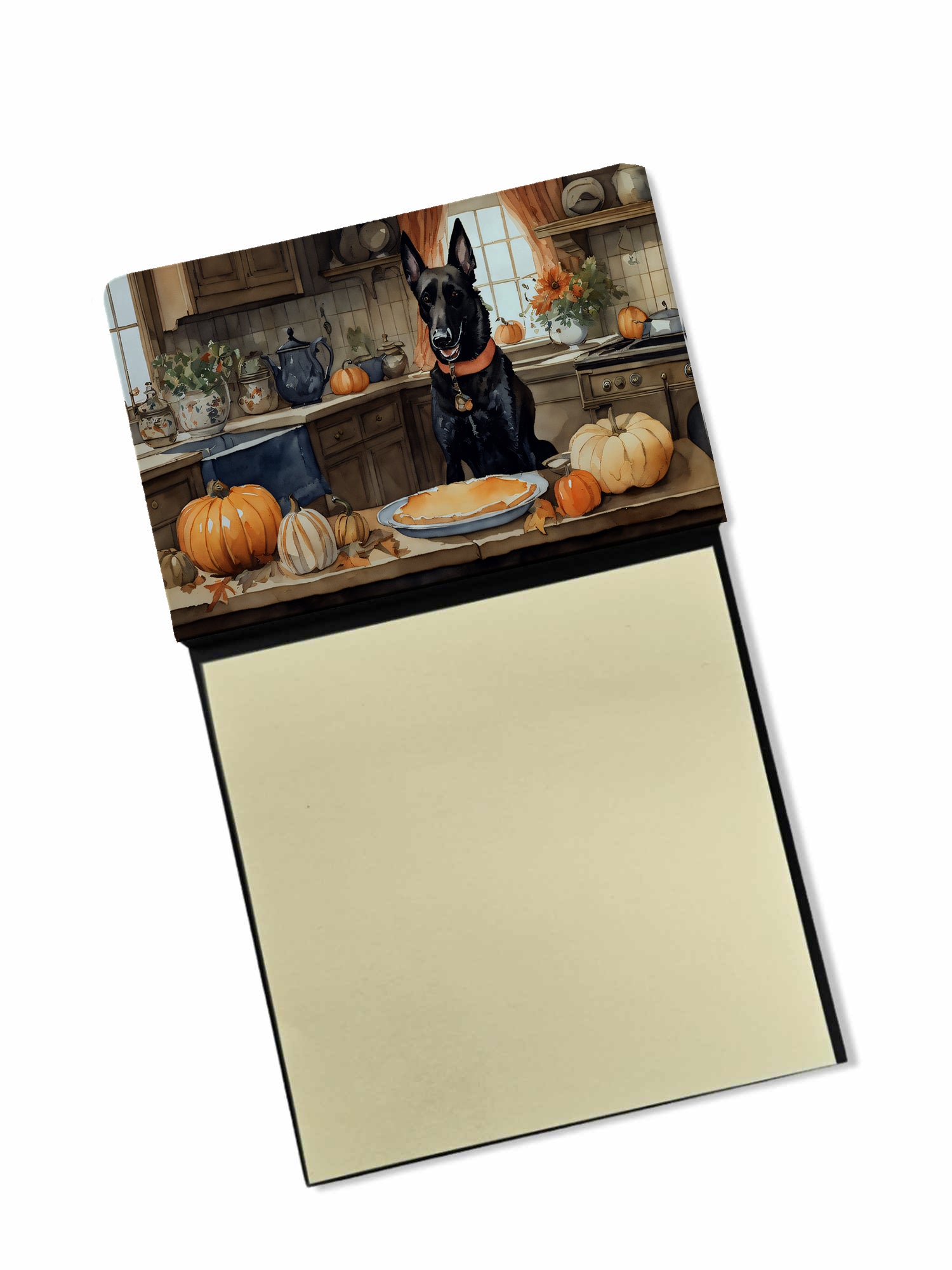 Buy this Belgian Malinois Fall Kitchen Pumpkins Sticky Note Holder