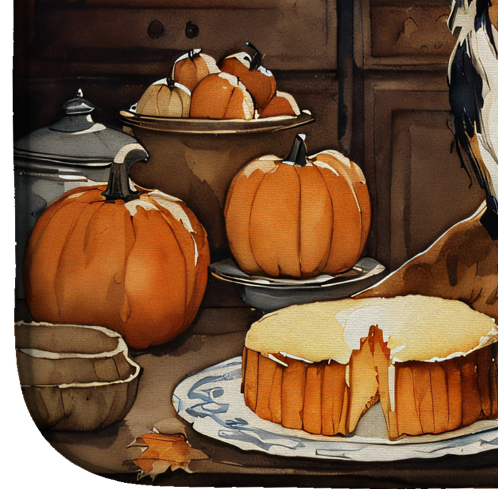 Caroline's Treasures Bernese Mountain Dog Fall Kitchen Pumpkins Dish Drying Mat