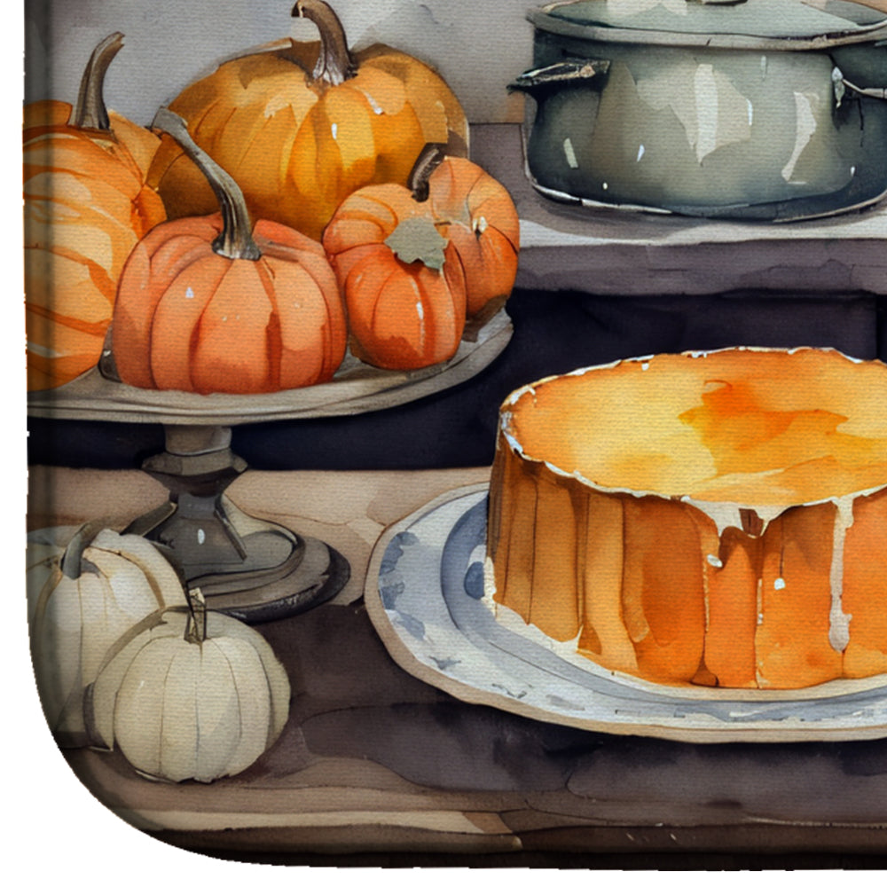 Caroline's Treasures Border Terrier Fall Kitchen Pumpkins Dish Drying Mat