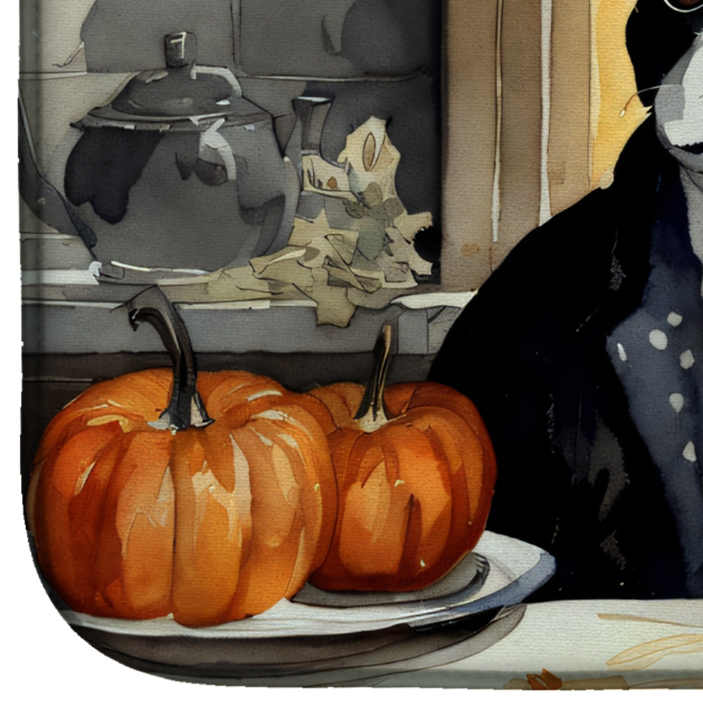 Caroline's Treasures Boston Terrier Fall Kitchen Pumpkins Dish Drying Mat