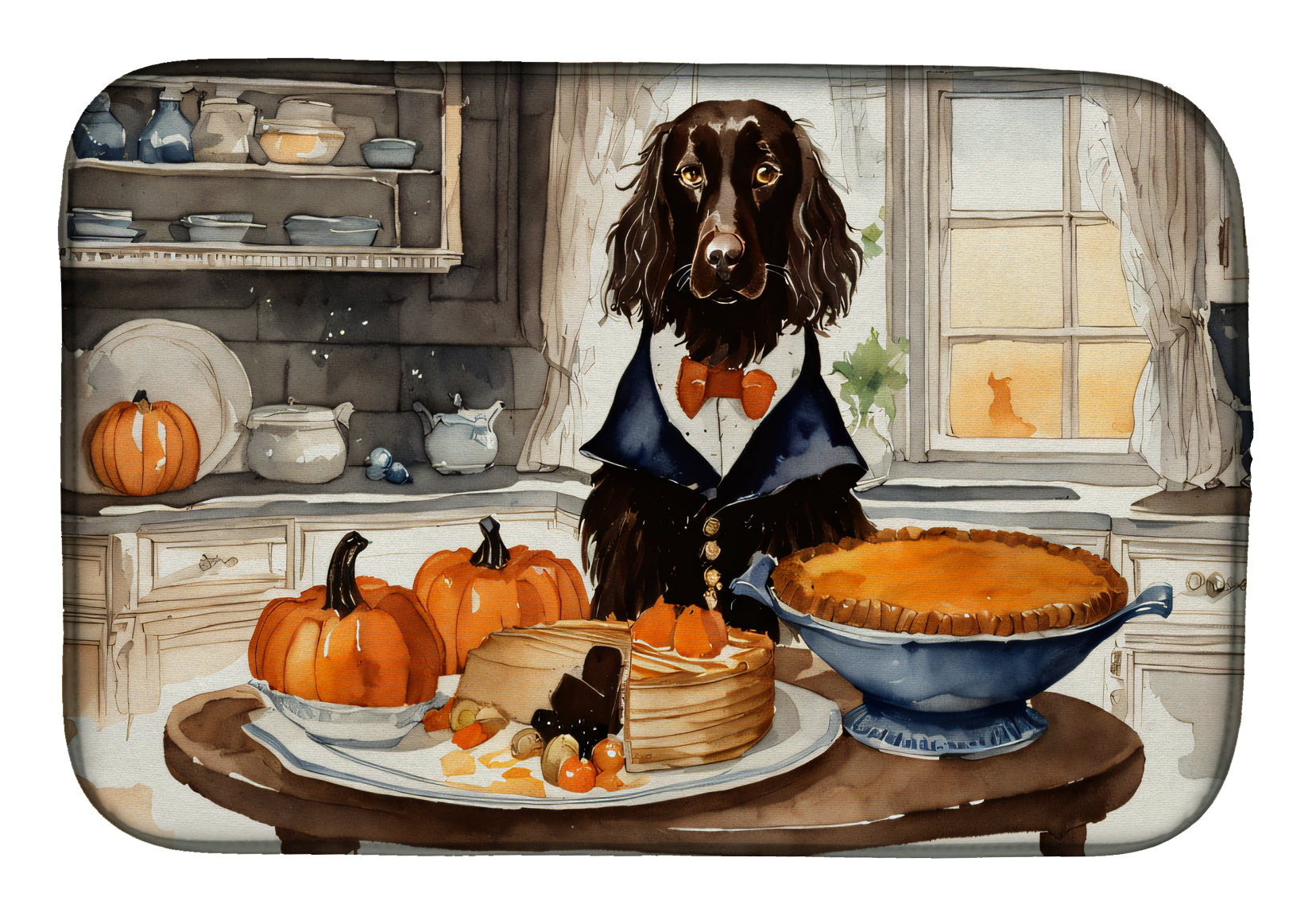 Caroline's Treasures Boykin Spaniel Fall Kitchen Pumpkins Dish Drying Mat