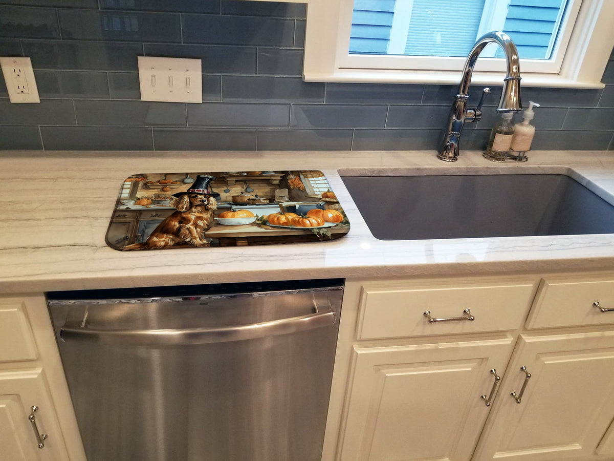 Caroline's Treasures Cocker Spaniel Fall Kitchen Pumpkins Dish Drying Mat