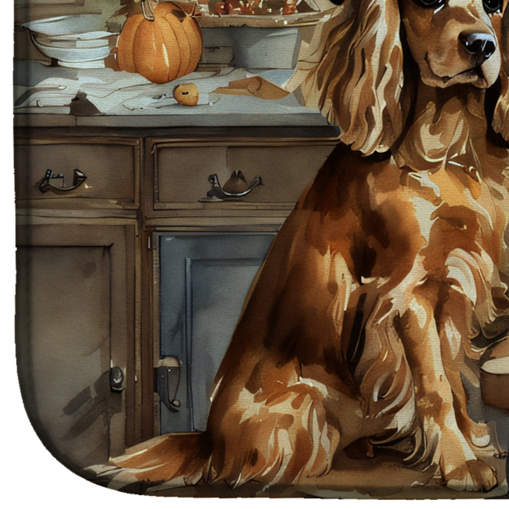 Caroline's Treasures Cocker Spaniel Fall Kitchen Pumpkins Dish Drying Mat