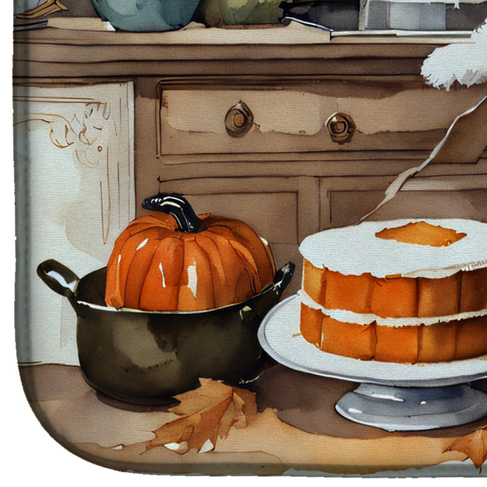 Caroline's Treasures Coton De Tulear Fall Kitchen Pumpkins Dish Drying Mat