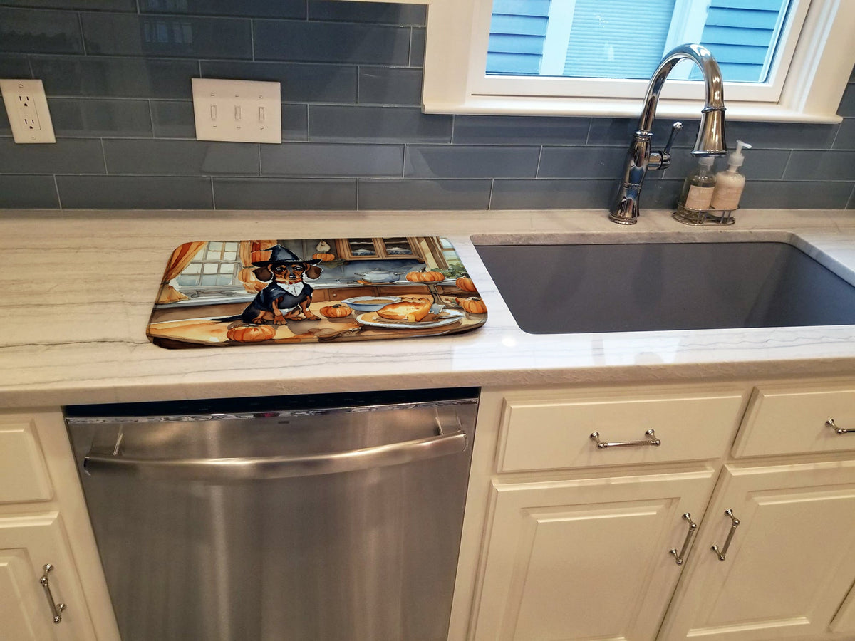 Caroline's Treasures Dachshund Fall Kitchen Pumpkins Dish Drying Mat