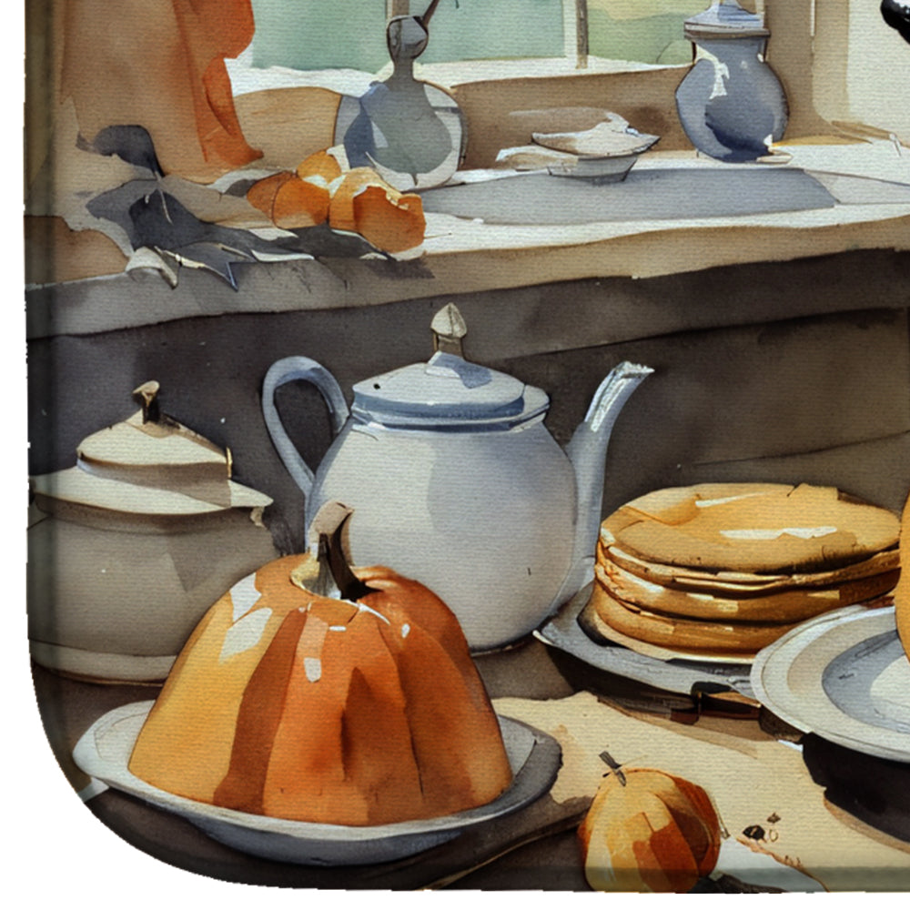 Caroline's Treasures German Shepherd Fall Kitchen Pumpkins Dish Drying Mat