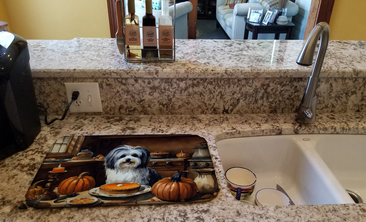 Caroline's Treasures Havanese Fall Kitchen Pumpkins Dish Drying Mat