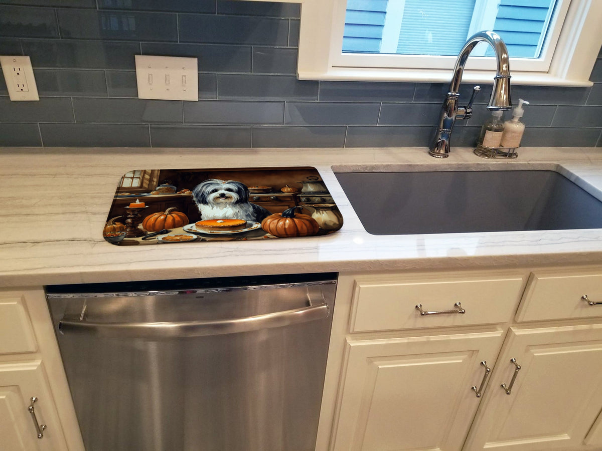 Caroline's Treasures Havanese Fall Kitchen Pumpkins Dish Drying Mat
