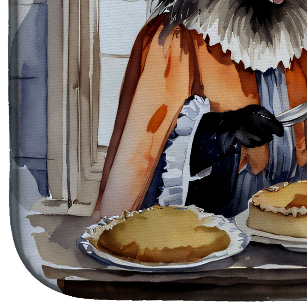 Caroline's Treasures Keeshond Fall Kitchen Pumpkins Dish Drying Mat