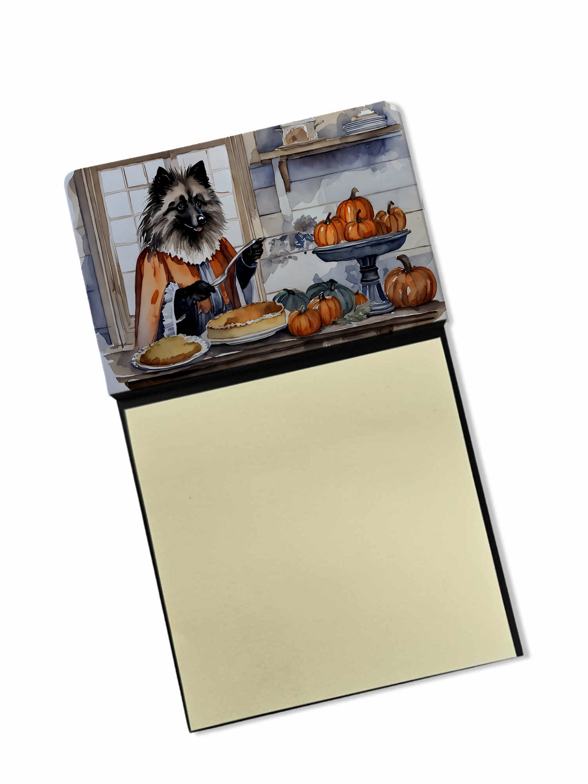 Buy this Keeshond Fall Kitchen Pumpkins Sticky Note Holder