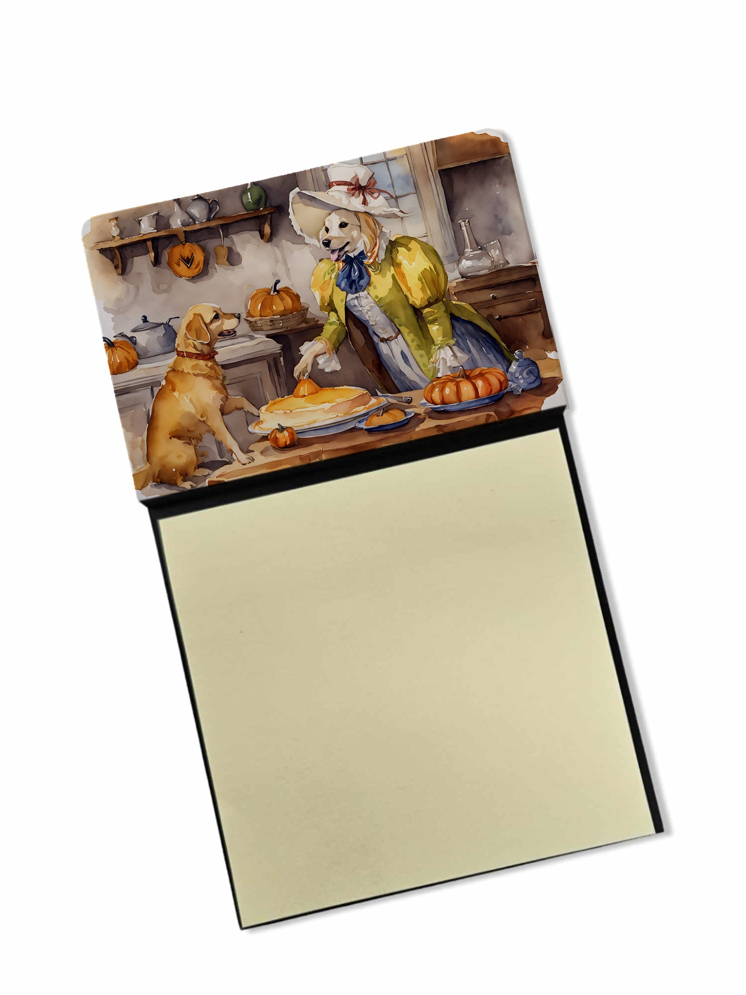 Buy this Yellow Lab Fall Kitchen Pumpkins Sticky Note Holder