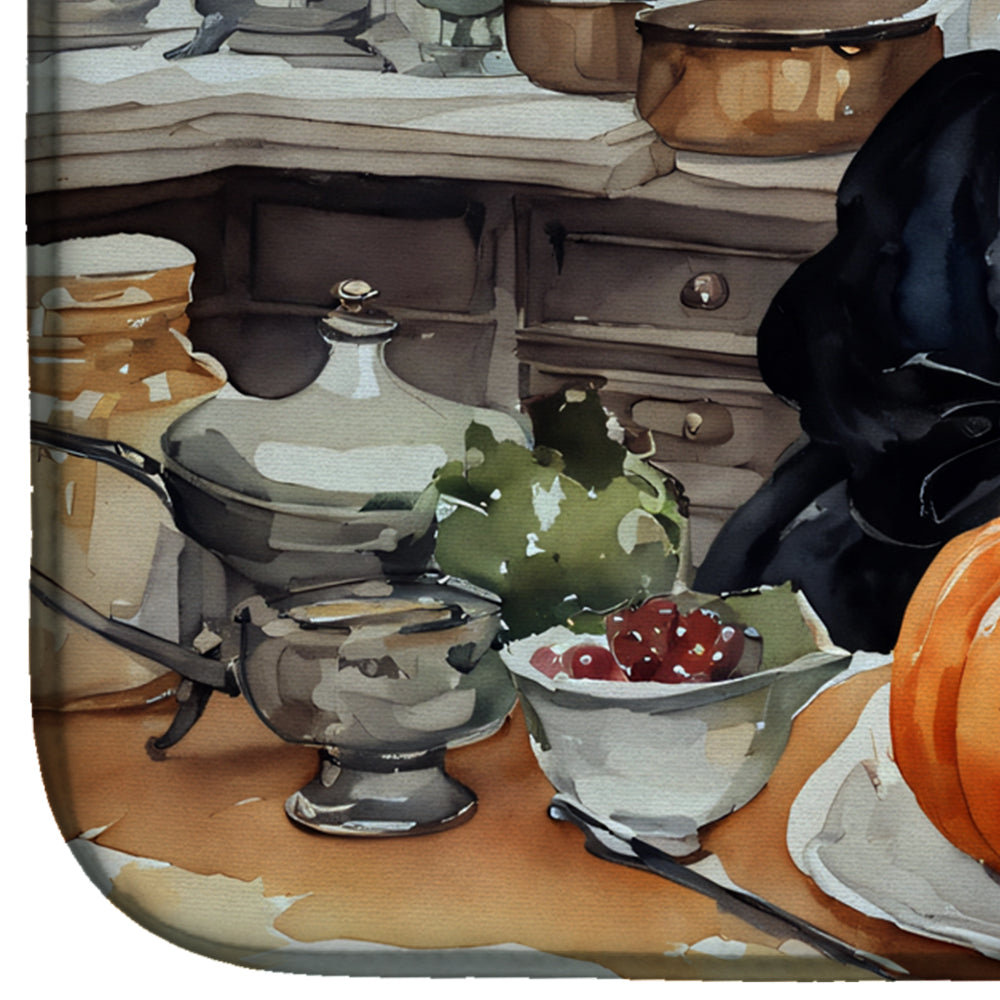Caroline's Treasures Pomeranian Fall Kitchen Pumpkins Dish Drying Mat