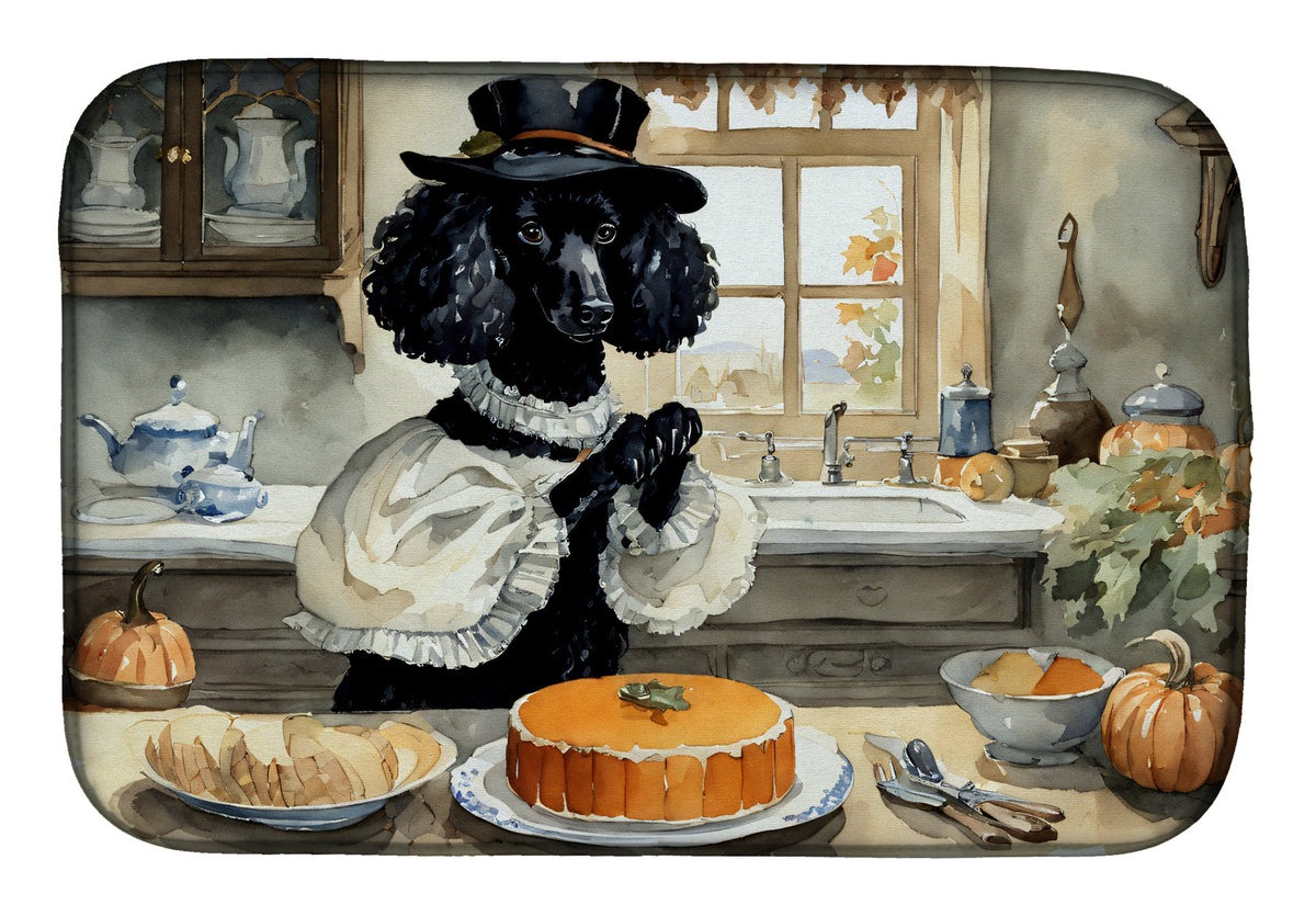 Caroline's Treasures Poodle Fall Kitchen Pumpkins Dish Drying Mat