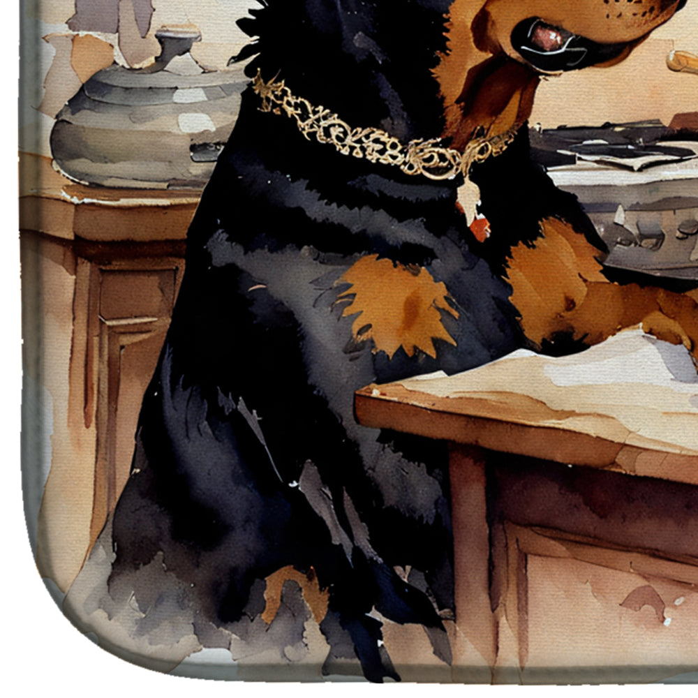 Caroline's Treasures Rottweiler Fall Kitchen Pumpkins Dish Drying Mat