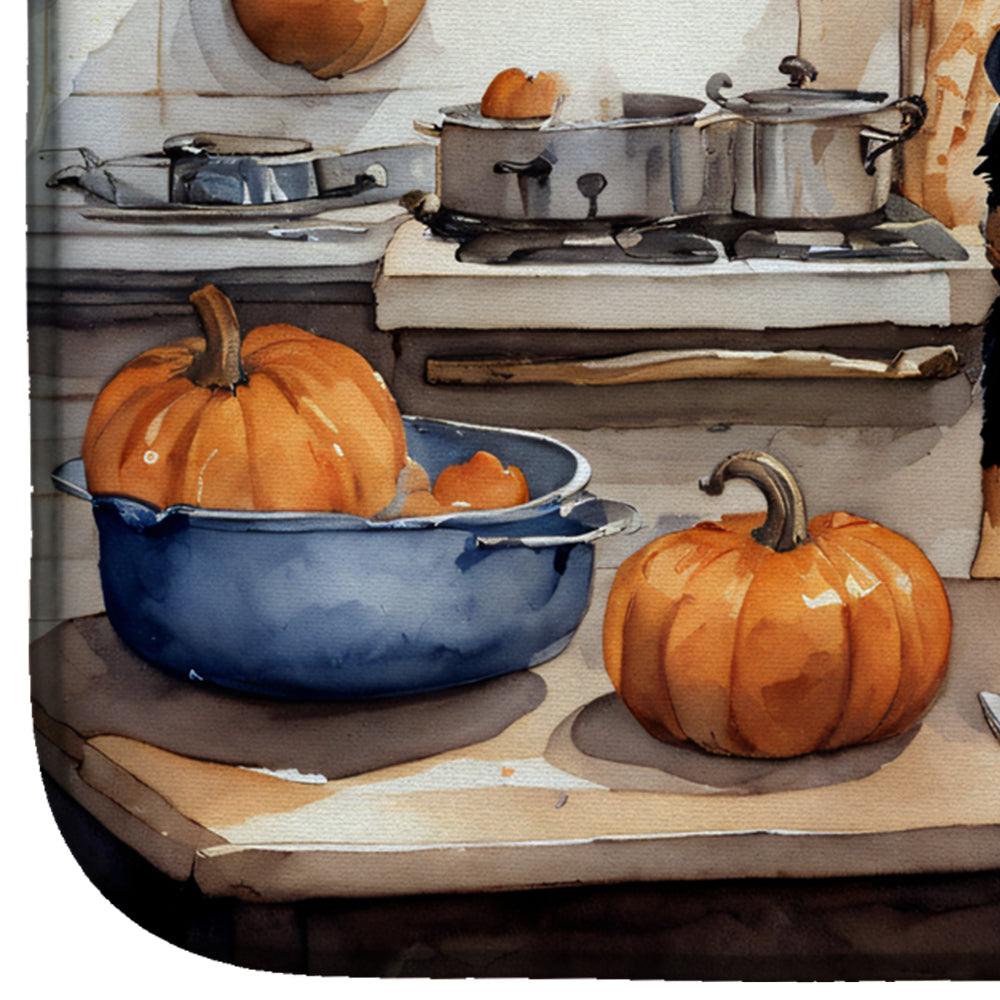 Caroline's Treasures Rottweiler Fall Kitchen Pumpkins Dish Drying Mat