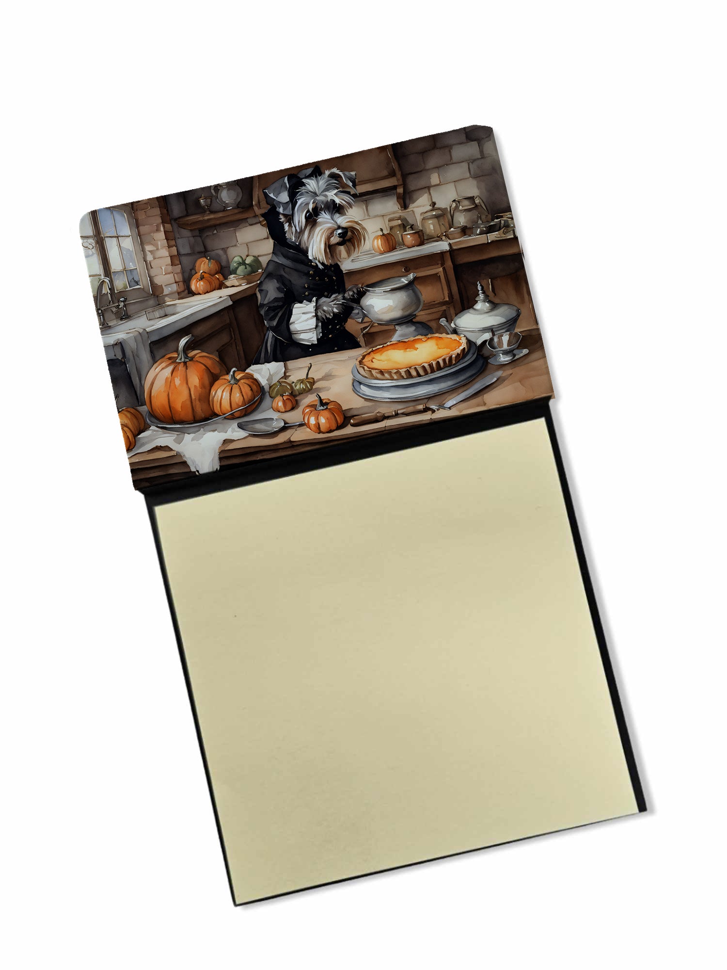 Buy this Schnauzer Fall Kitchen Pumpkins Sticky Note Holder