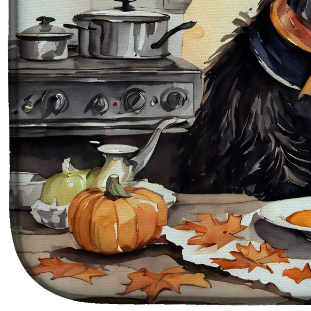 Caroline's Treasures Scottish Terrier Fall Kitchen Pumpkins Dish Drying Mat