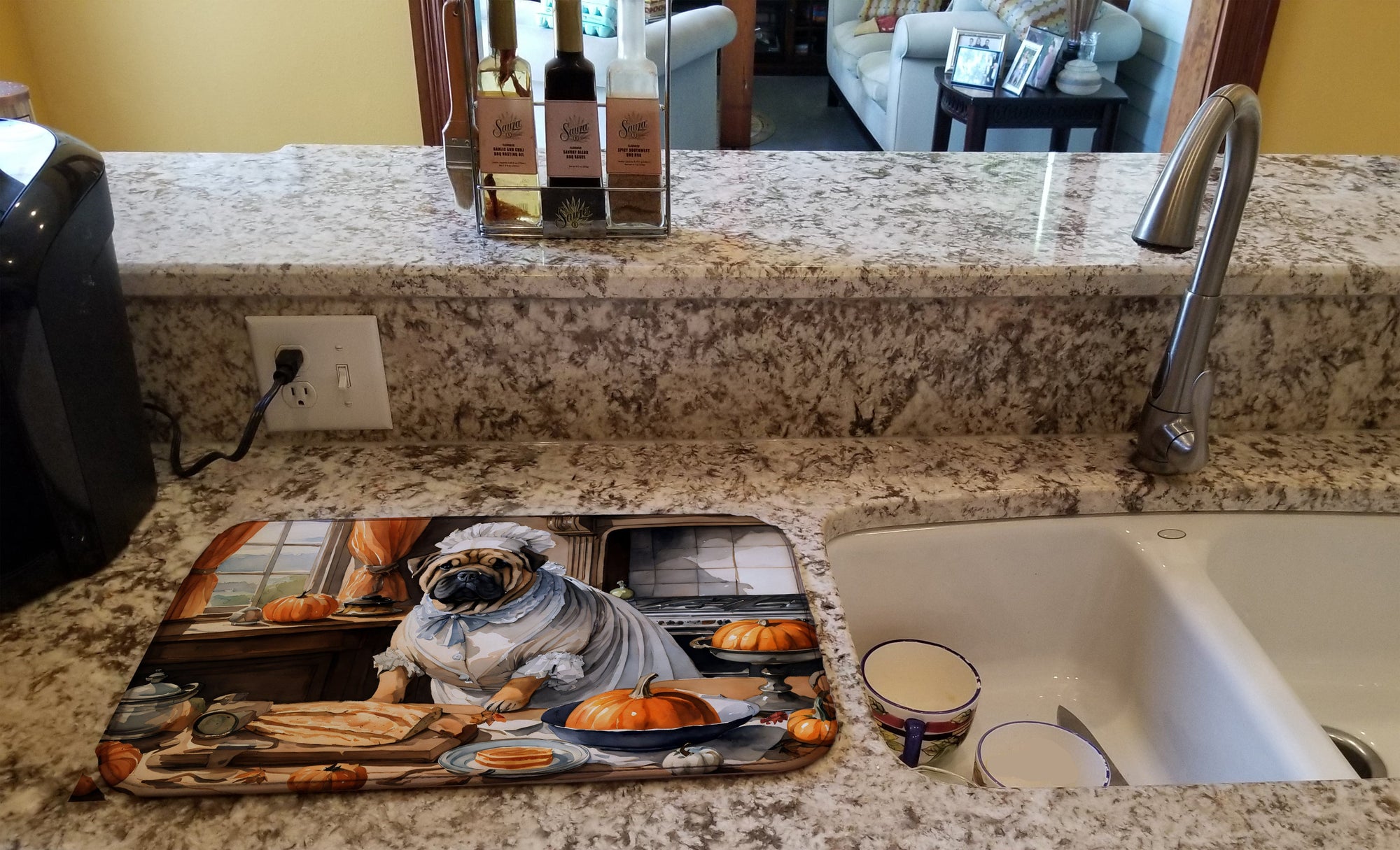 Caroline's Treasures Shar Pei Fall Kitchen Pumpkins Dish Drying Mat