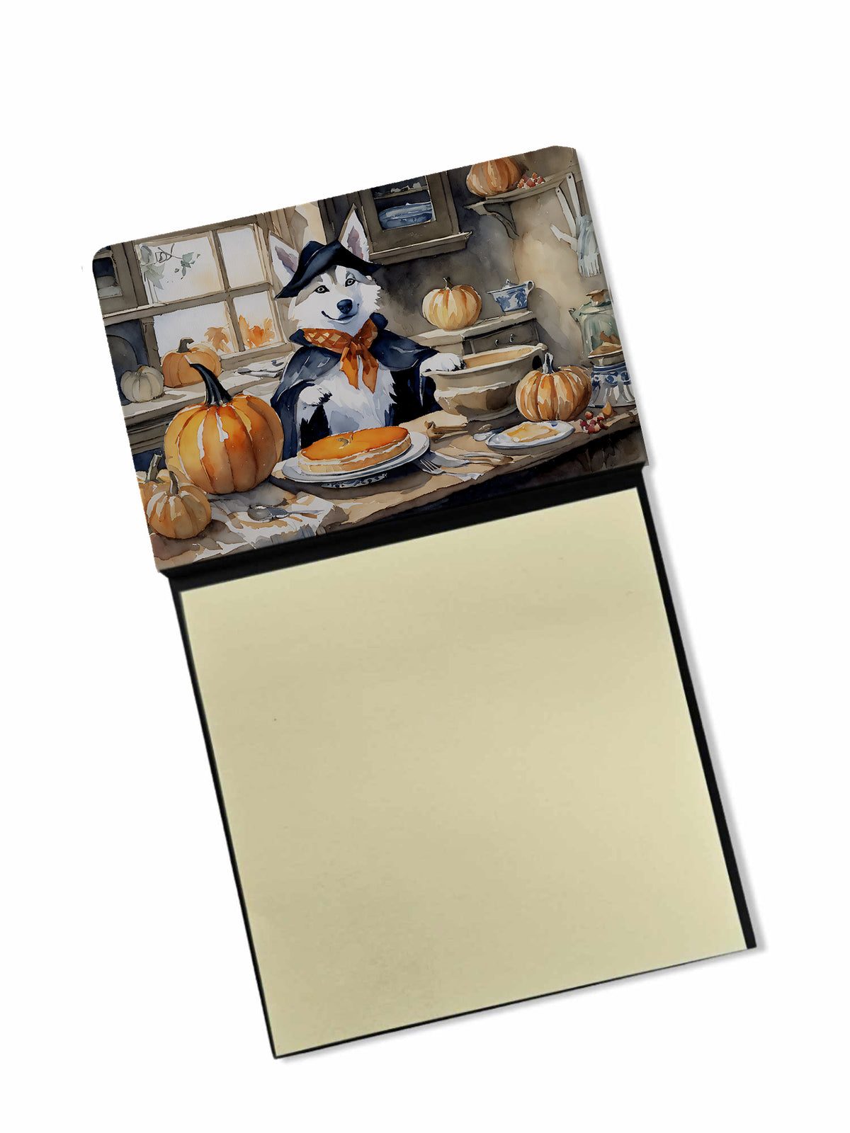 Buy this Siberian Husky Fall Kitchen Pumpkins Sticky Note Holder