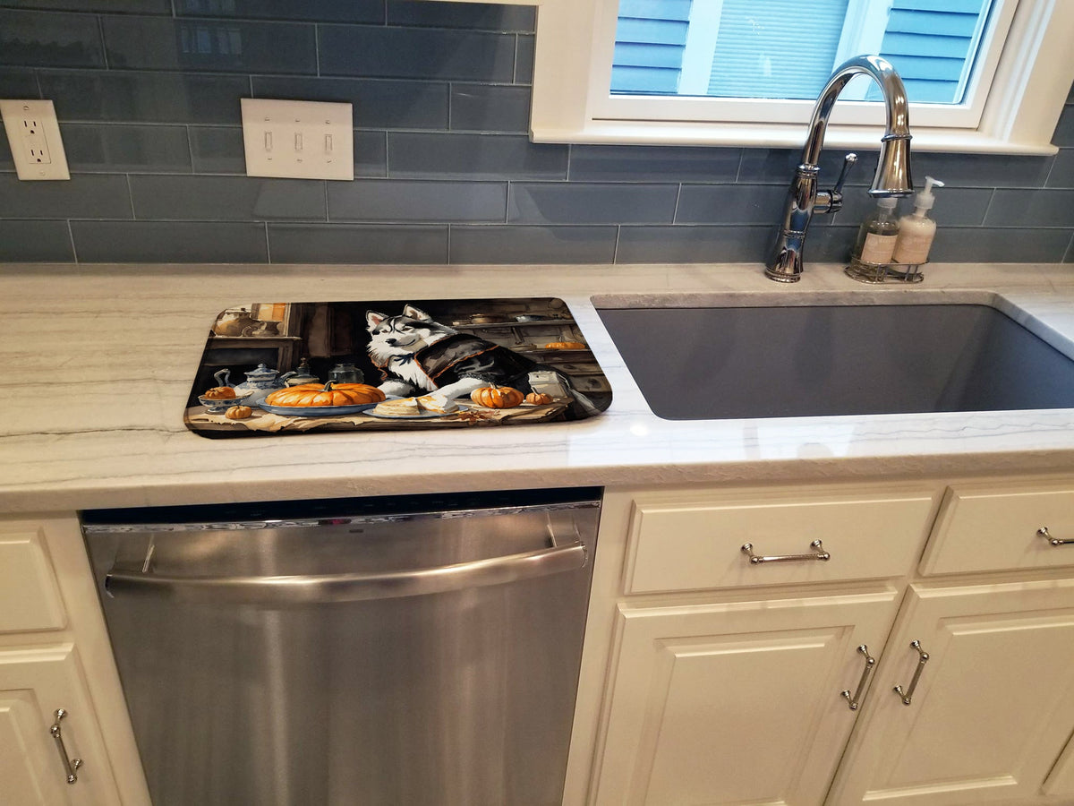 Caroline's Treasures Siberian Husky Fall Kitchen Pumpkins Dish Drying Mat