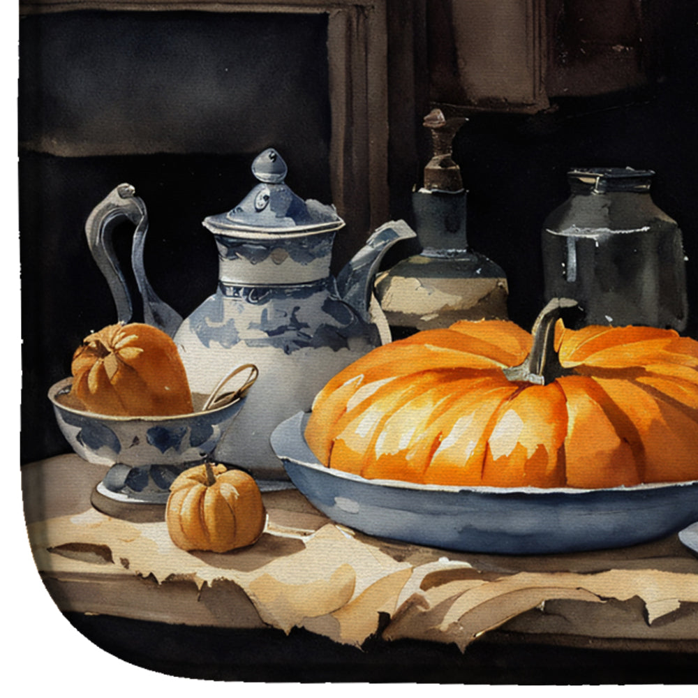 Caroline's Treasures Siberian Husky Fall Kitchen Pumpkins Dish Drying Mat