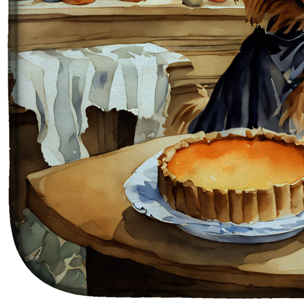 Caroline's Treasures Silky Terrier Fall Kitchen Pumpkins Dish Drying Mat