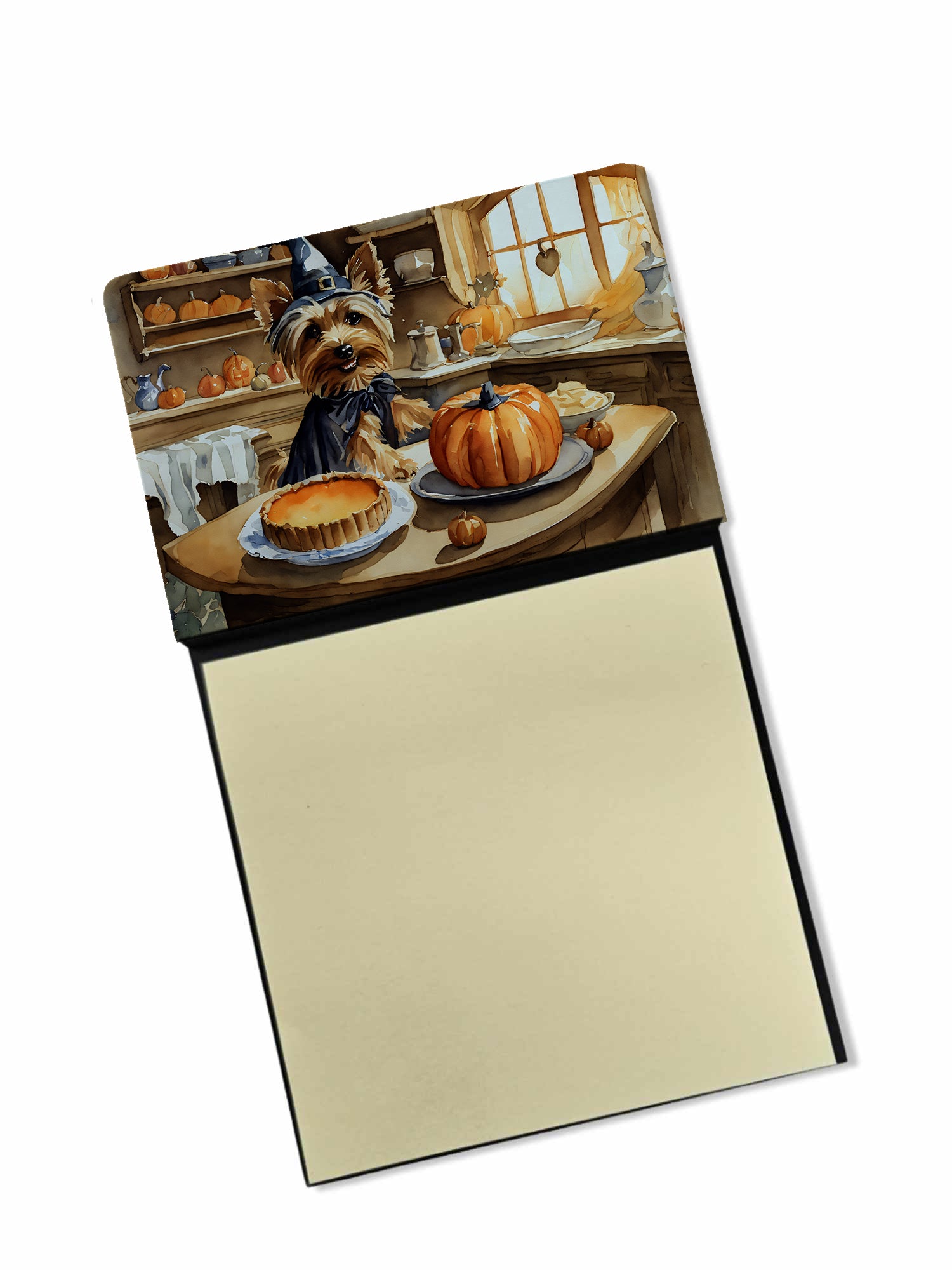 Buy this Silky Terrier Fall Kitchen Pumpkins Sticky Note Holder